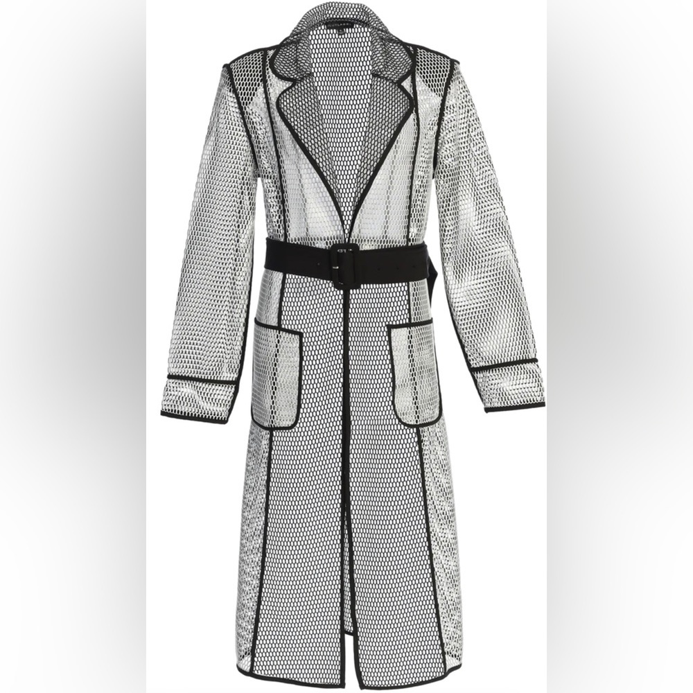 NWT • JLUXLABEL • BLACK BEXLEY COAT • SMALL • BLACK & WHITE - Picture 1 of 3